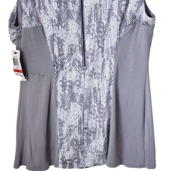 Alfani Gray/White Paris Chic Draped Snake Print Sleeveless Top XS NWT - Picture 5 of 10